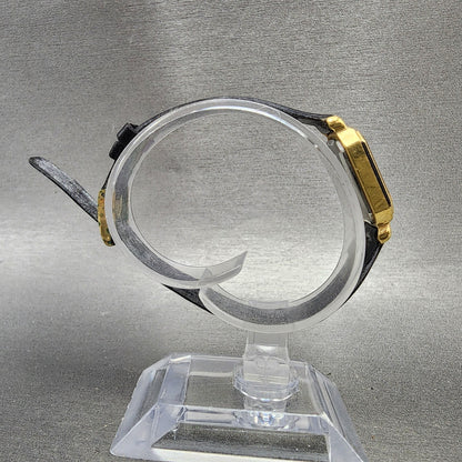 Orient Tank Watch Women 20mm Black Dial Gold Tone Rectangle A0549940 New Battery8