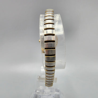 VTG Seiko Watch Women 20mm Black Dial Gold Tone Oval 4N01-5060 New Battery