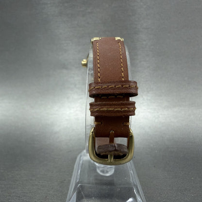 Coach Watch Women 22mm White Dial Gold Tone Round Leather W006 New Battery7