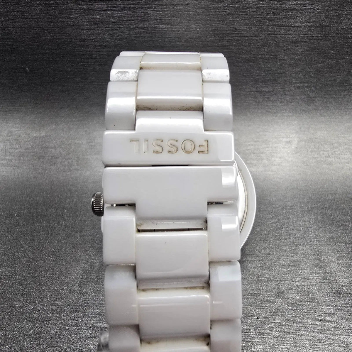 Fossil Dive Watch Womens 48mm White Dial Two Tone Date Round CE-5009 New Battery7