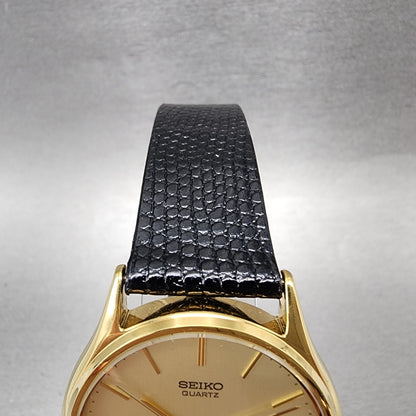 Seiko Watch Men 34mm Champagne Dial Gold Tone Daydate Round New Battery A1234