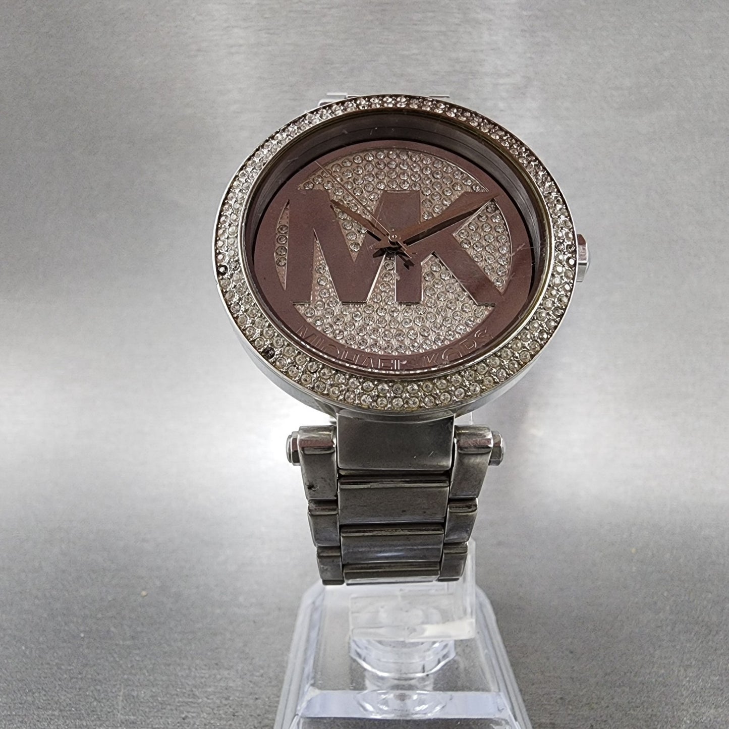 Michael Kors Parker Watch Women 39mm Silver Dial Silver Tone Round New Battery5