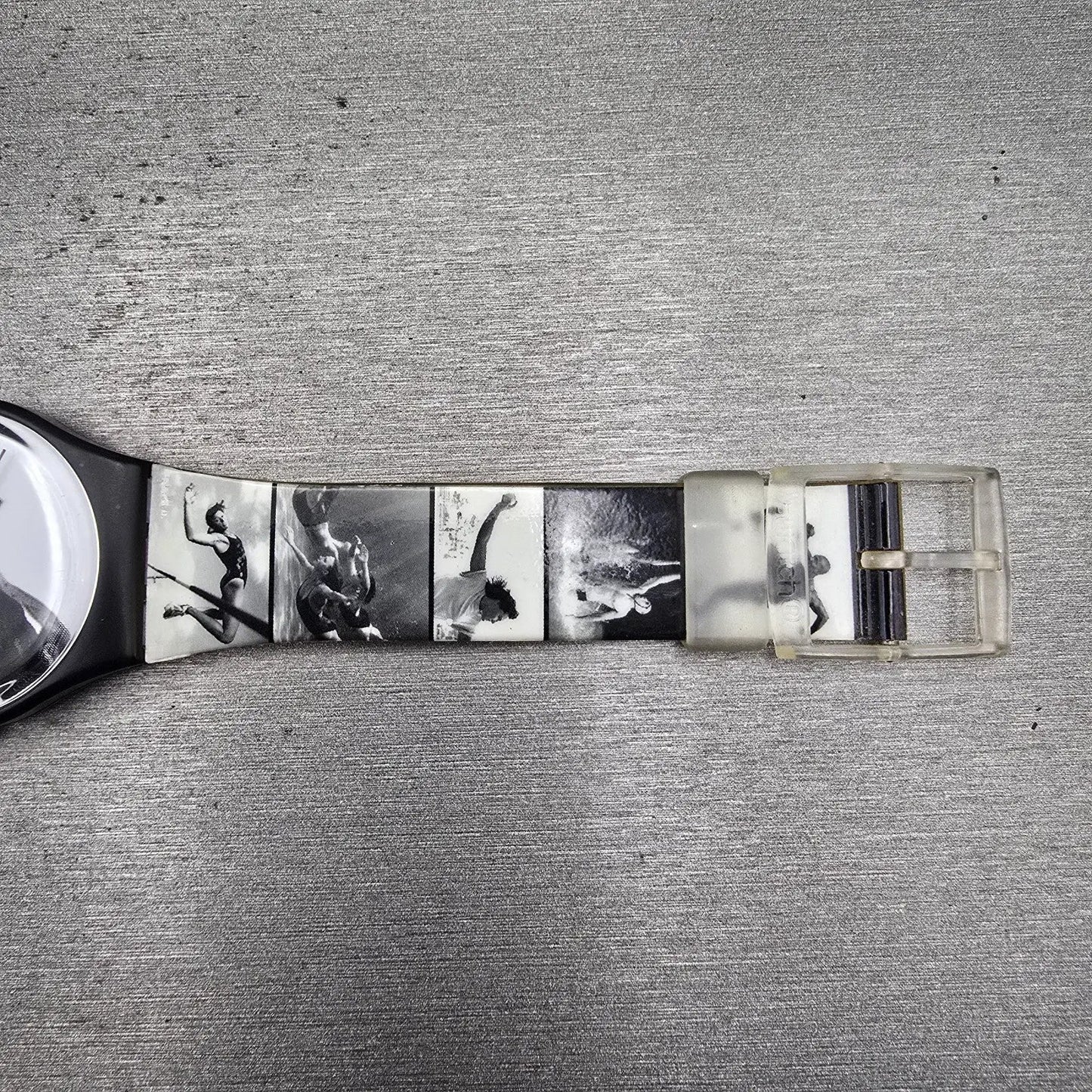 Swatch Olympic Portraits Watch Men 34mm White Dial Black Round GB178 New Battery14