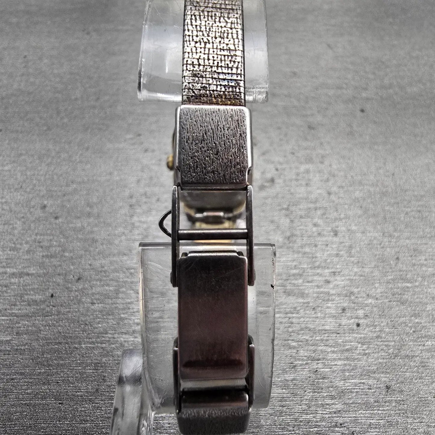 Seiko Watch Women 17mm Gold Dial Gold Tone Rectangle 5420-5010 New Battery VTG7