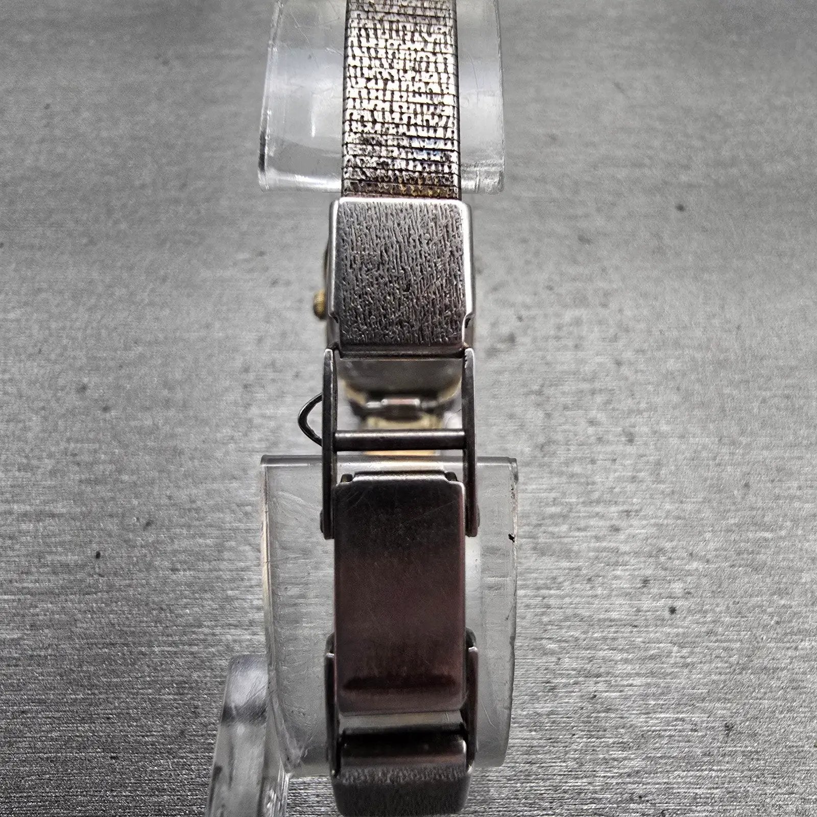 Seiko Watch Women 17mm Gold Dial Gold Tone Rectangle 5420-5010 New Battery VTG7