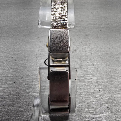 Seiko Watch Women 17mm Gold Dial Gold Tone Rectangle 5420-5010 New Battery VTG7