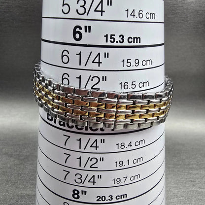 Bulova Watch Women 27mm Silver Dial Two Tone Round 98V29 New Battery9