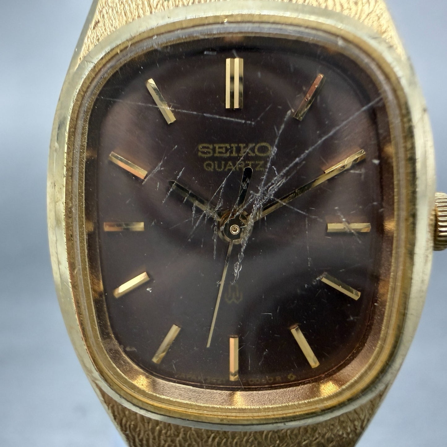 Seiko Watch Women 20mm Brown Dial Gold Tone Oval 3421-5020 New Battery Vintage1