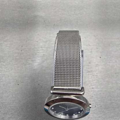 Skagen Denmark Watch Women 25mm Black Dial Silver Tone Round 107SSSBD New Batt4