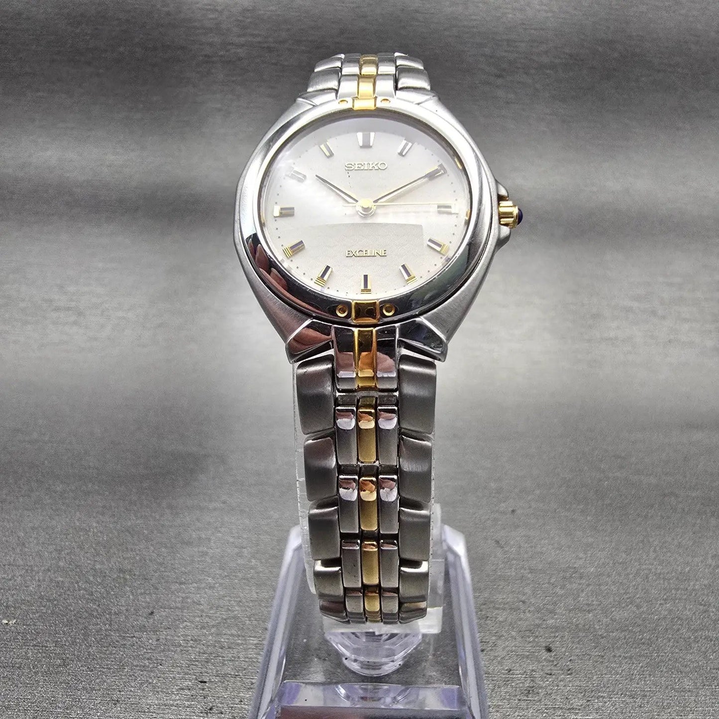 Seiko Exceline Watch Women 26mm White Dial Two Tone Round 2J31-0A00 New Battery5