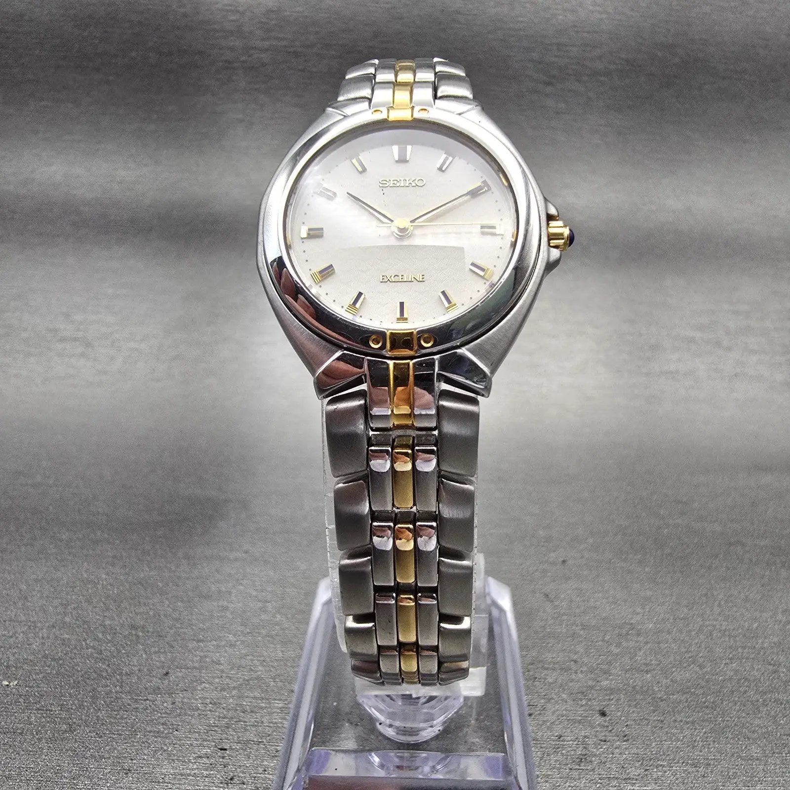 Seiko Exceline Watch Women 26mm White Dial Two Tone Round 2J31-0A00 New Battery5