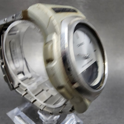 Casio Waveceptor WVA101 Watch Men 42mm Analog Digital Silver Tone Round New Bat3