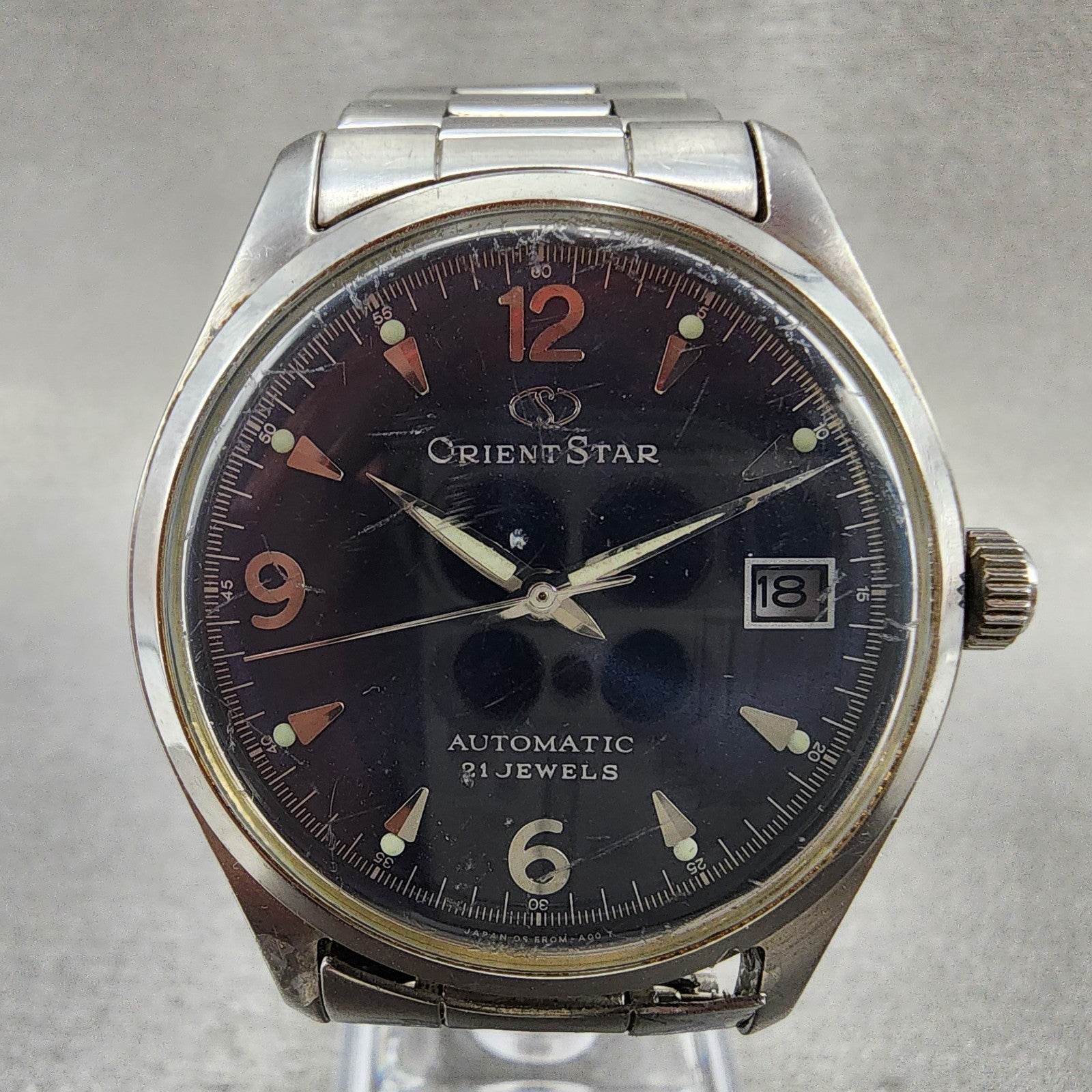 Orient Star Watch Men 38mm Blue Dial Steel Date Automatic Round Runs ER0MC01