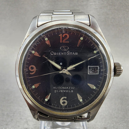 Orient Star Watch Men 38mm Blue Dial Steel Date Automatic Round Runs ER0MC01