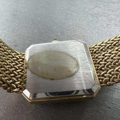 Seiko Lassale Tank Watch Women 20mm Champagne Dial Gold Tone VTG 2320-6039 PARTS10
