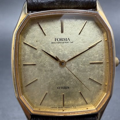 Citizen Forma Watch Men 29mm Champagne Dial Gold Tone 5630-F60005 New Battery1