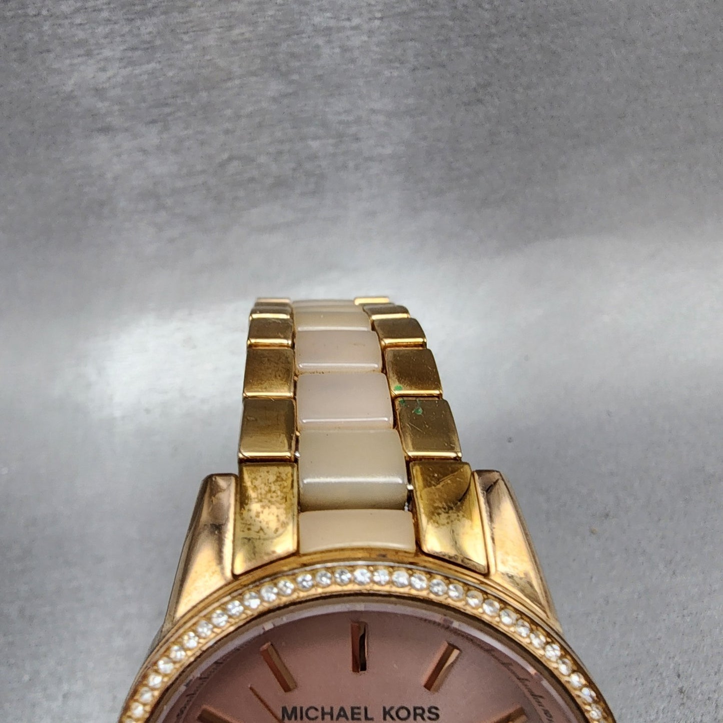Michael Kors Ritz Watch Women 37mm Rose Dial Rose Gold Tone Date New Battery4