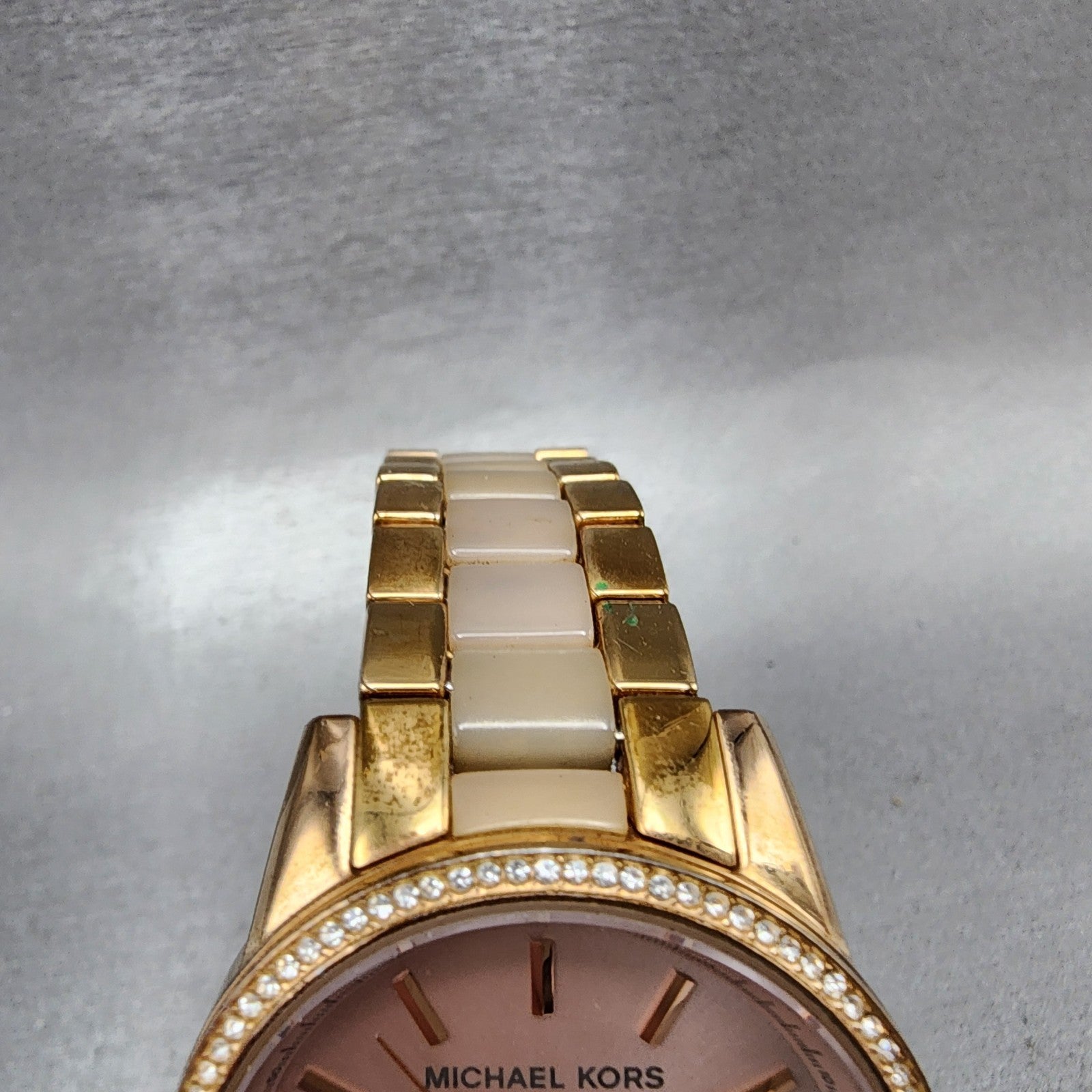 Michael Kors Ritz Watch Women 37mm Rose Dial Rose Gold Tone Date New Battery4