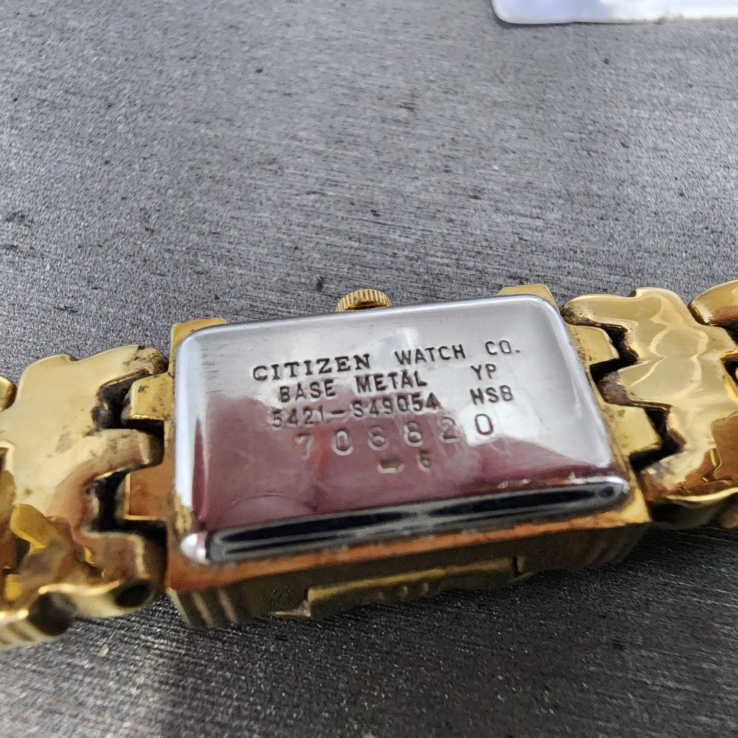 Citizen Elegance Tank Watch Women 14mm MOP Dial Gold Tone Flip Cover New Battery