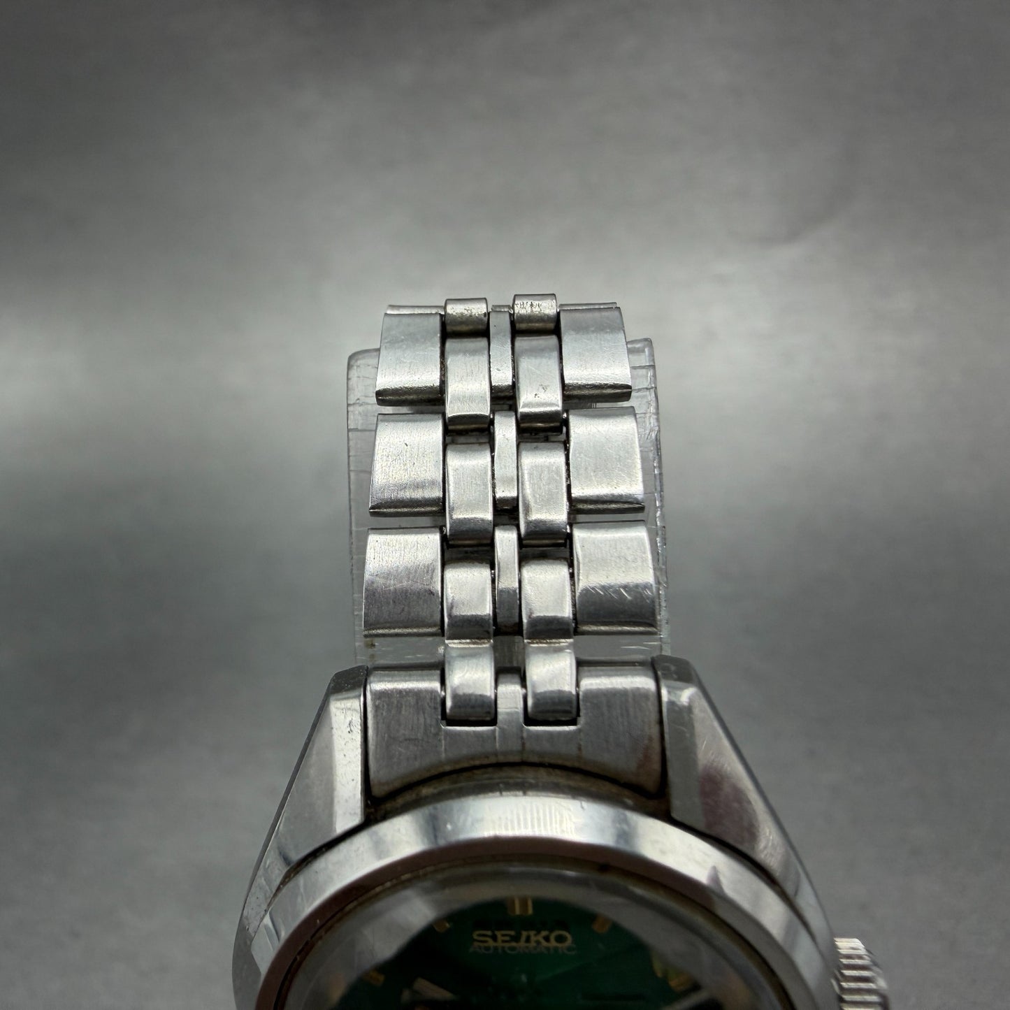 Seiko Automatic Watch Women 27mm Green Dial Silver Tone Daydate 2206-0340 PARTS5