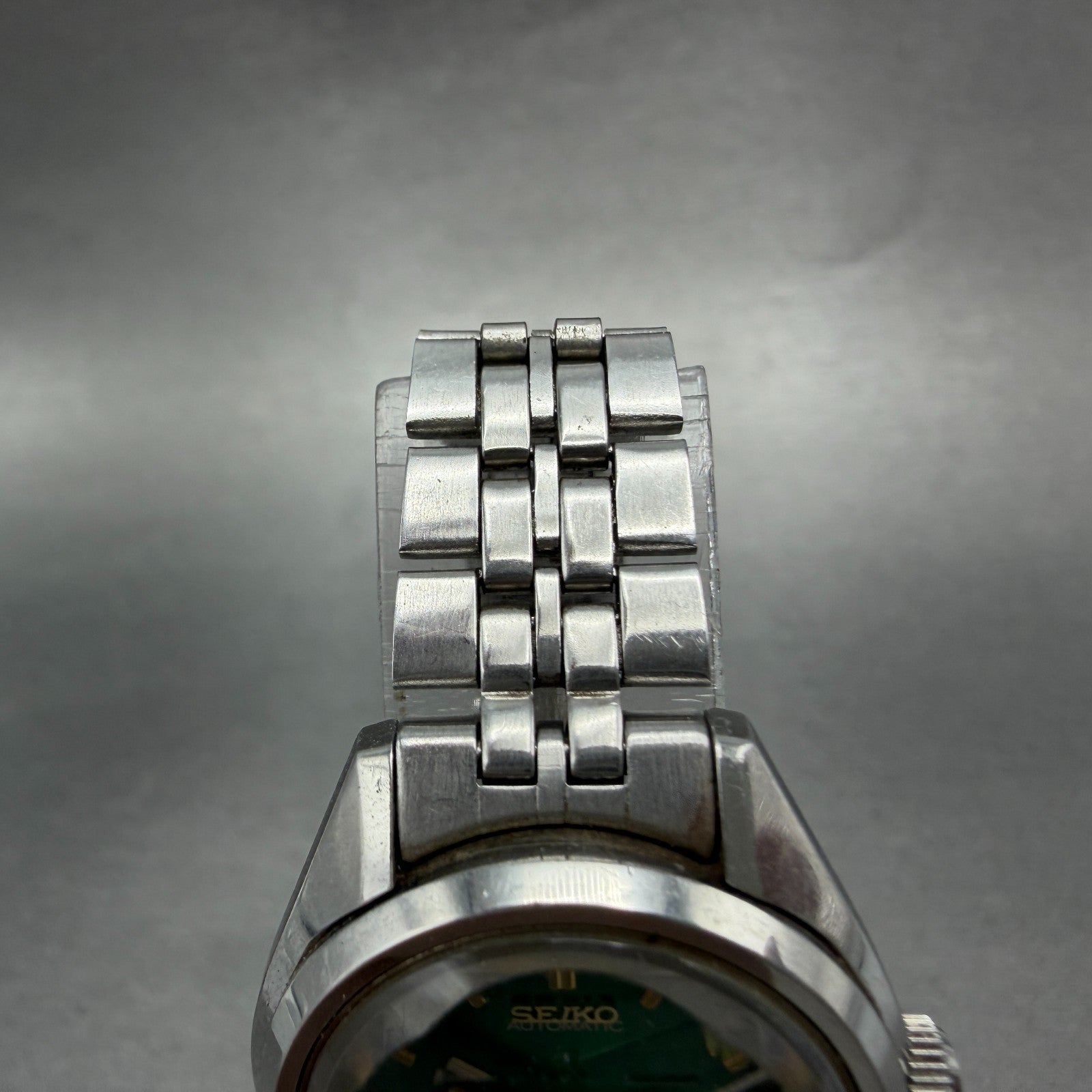 Seiko Automatic Watch Women 27mm Green Dial Silver Tone Daydate 2206-0340 PARTS5