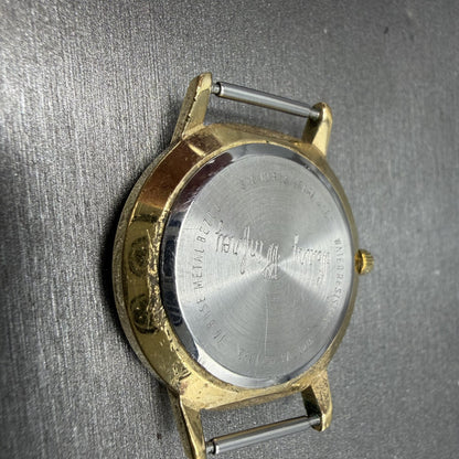 Bulova Accutron Watch Women 28mm Black Dial Gold Tone Diamond Bezel New battery10