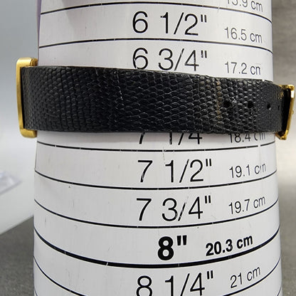 Movado Tank Watch Women 22mm Black & Gold Dial Gold Tone Rectangle New Battery10