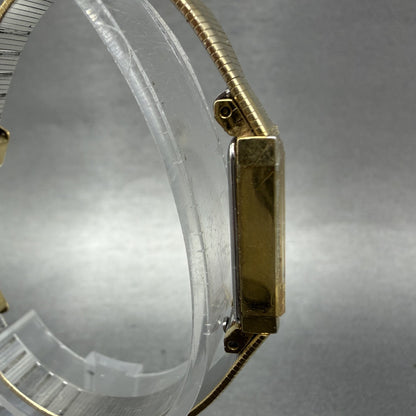 Bulova Tank Watch Women 13mm Champagne Dial Gold Tone Rdctangle 92T75 NewBattery3