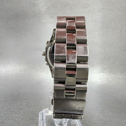 Marc Jacobs Blade Chronograph Watch Women 39mm Silver Dial Steel Date New Batt7