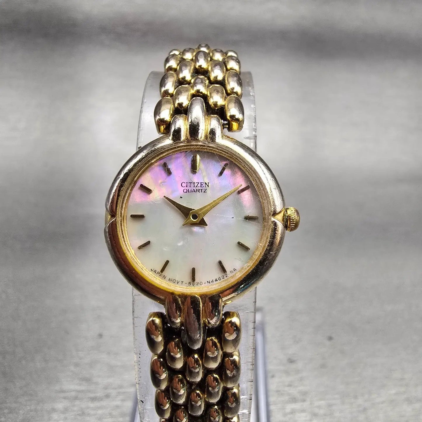 Citizen Watch Women 20mm MOP Dial Gold Tone Round 5920-S49577 New Battery VTG0