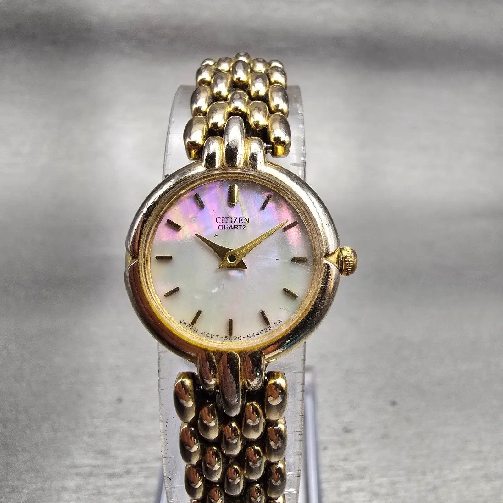 Citizen Watch Women 20mm MOP Dial Gold Tone Round 5920-S49577 New Battery VTG0