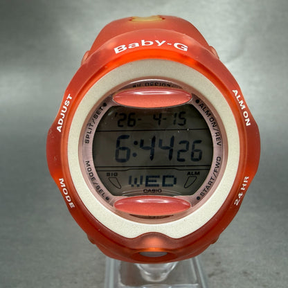 Casio Baby-G BG-163A Watch Women 42mm Orange Digital Round Alarm Chrono New Batt0