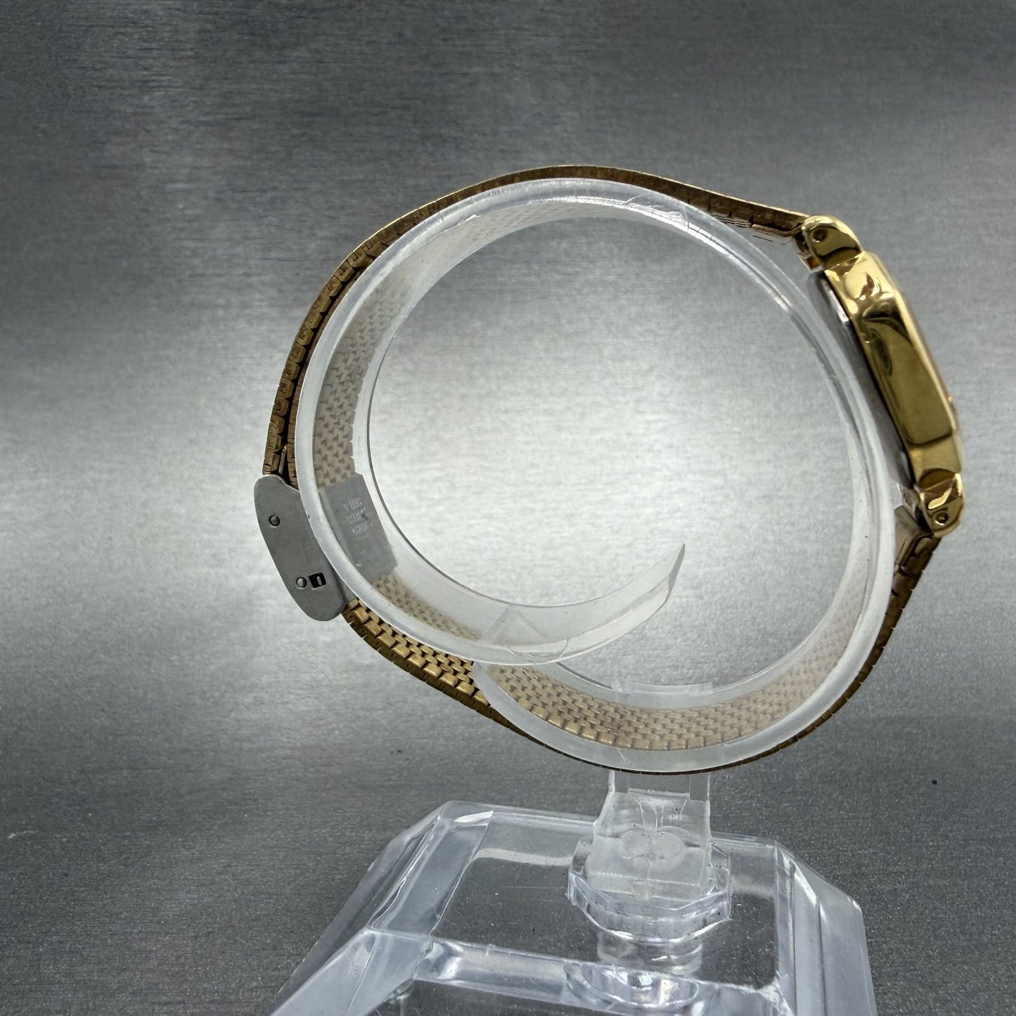 Seiko Watch Women 20mm Champagne Dial Gold Tone Octagon 4n21-5022 New Battery8