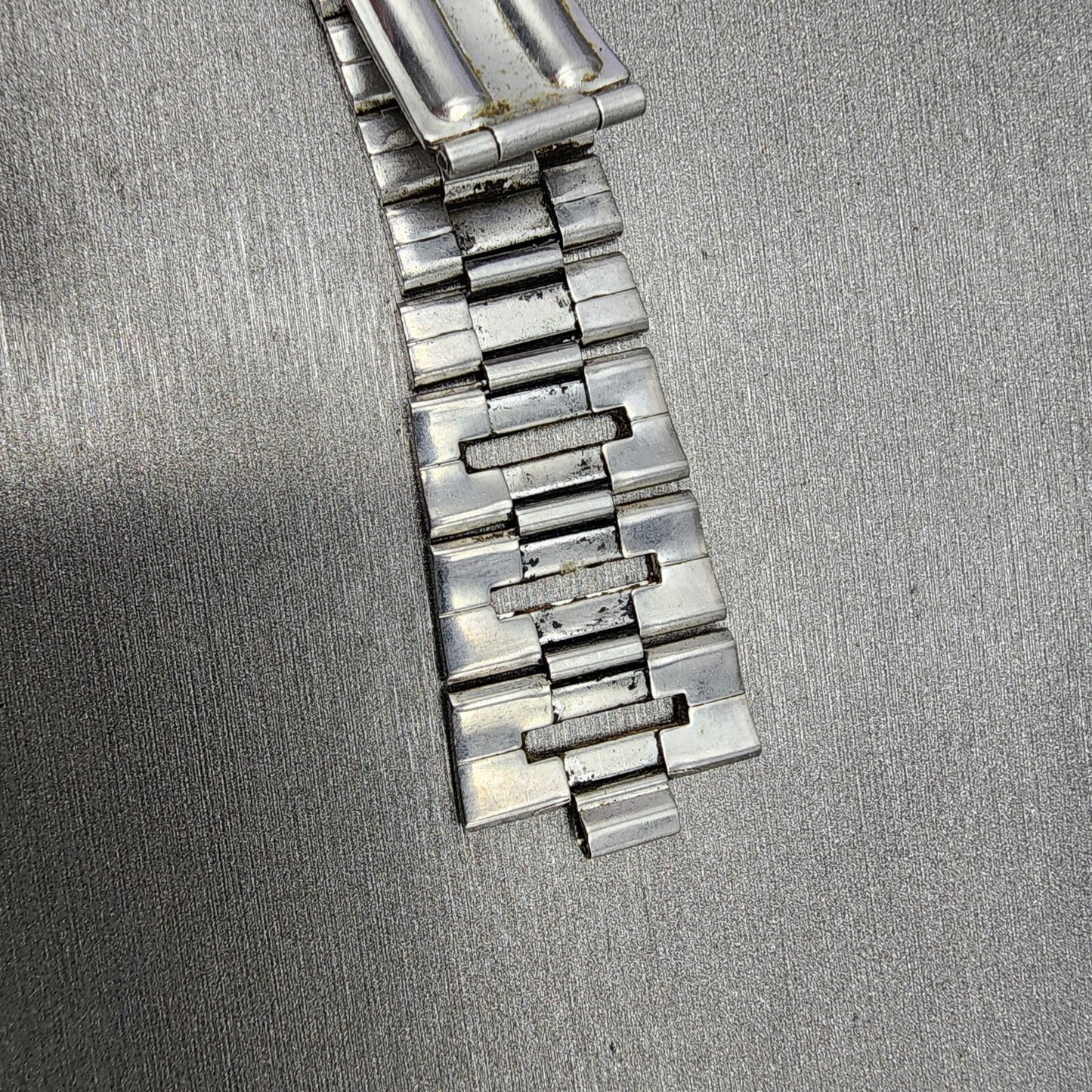 VTG Seiko bracelet 22mm Stainless Steel Tri Folding Clasp Japan made READ!!!6