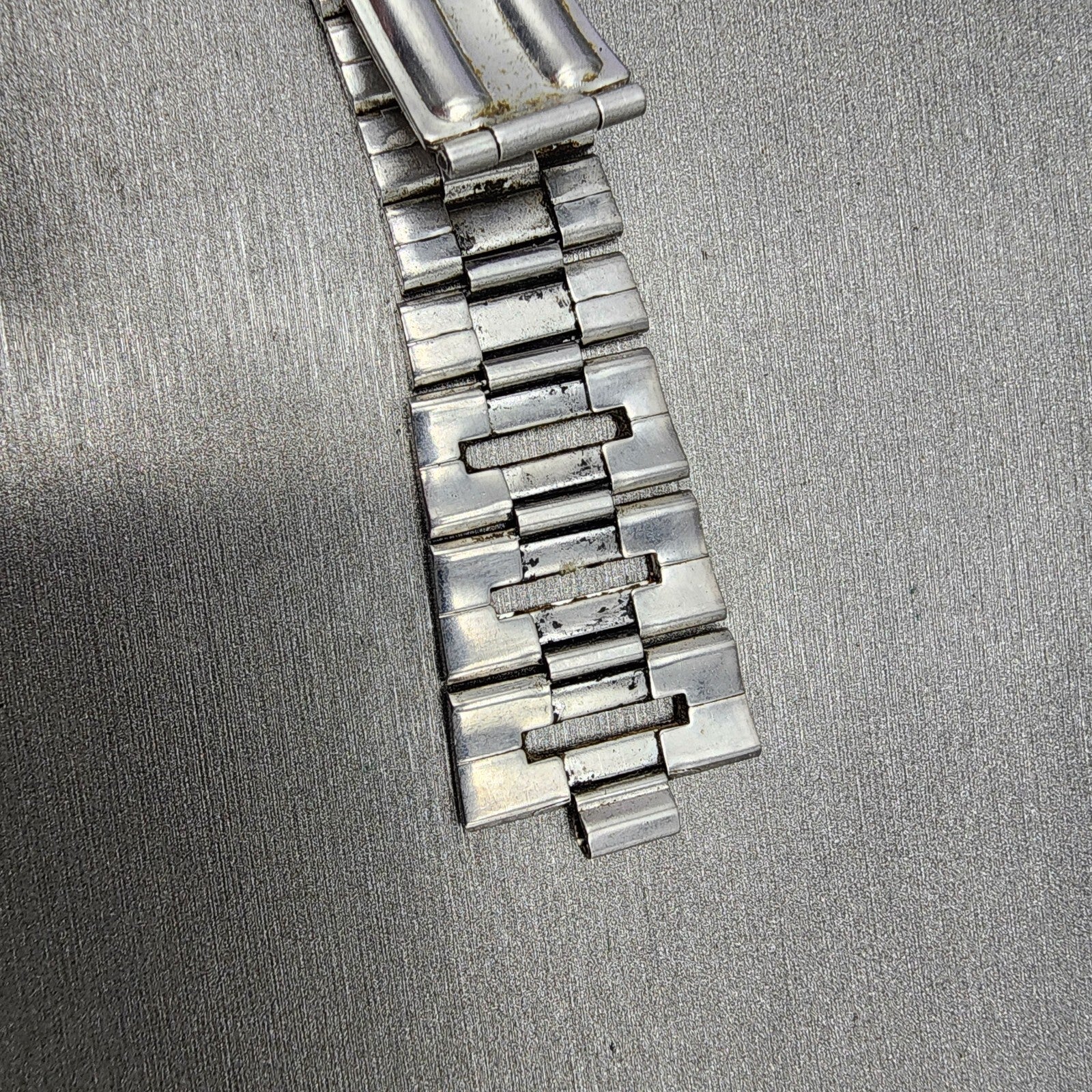 VTG Seiko bracelet 22mm Stainless Steel Tri Folding Clasp Japan made READ!!!6