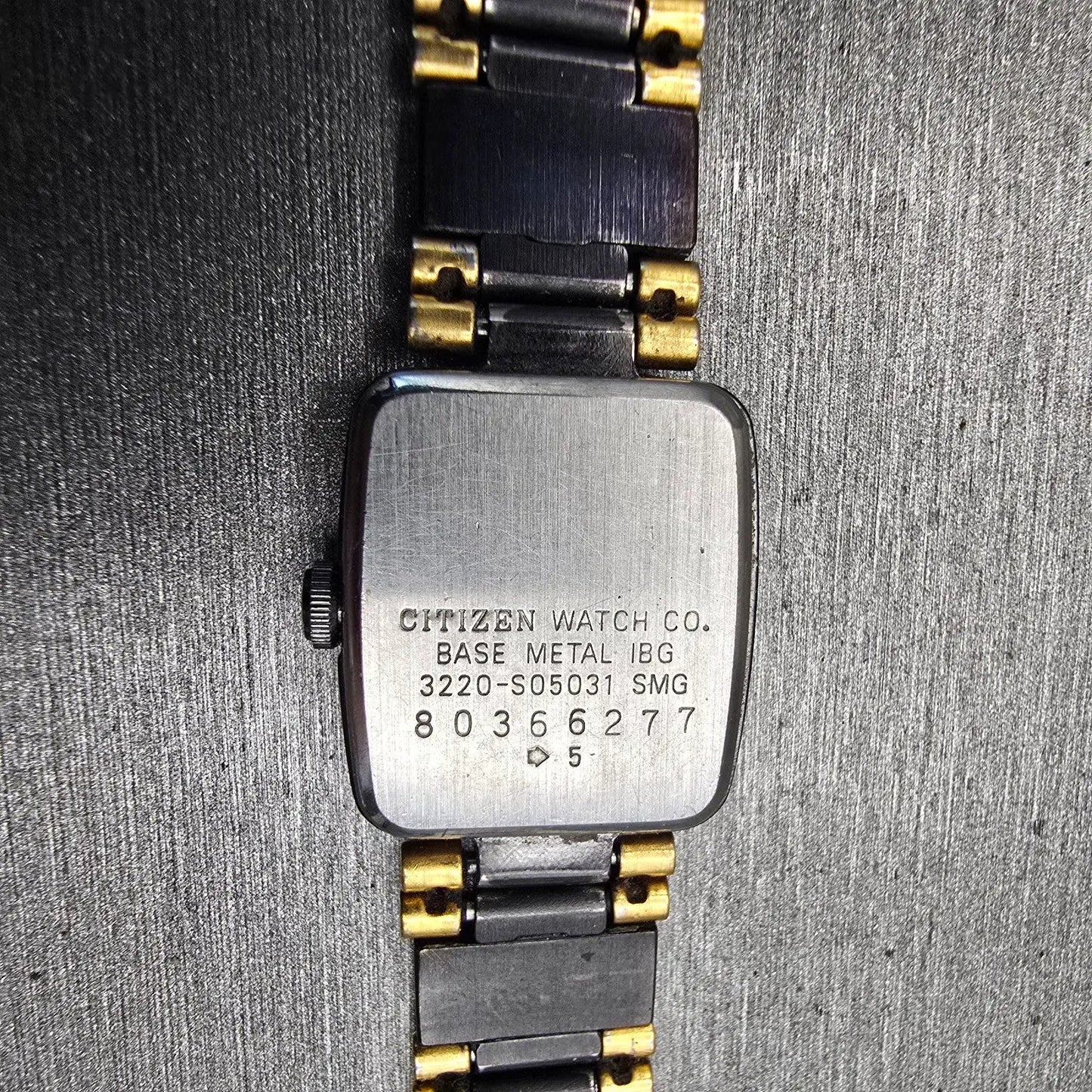 Citizen CQ Watch Women 17mm Black Dial Two Tone Rectangle 3220-S05031 New Batt10