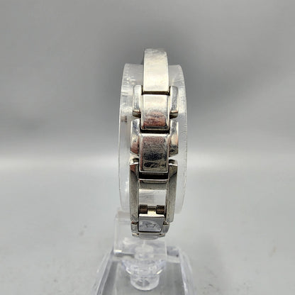 Bulova Watch Women Silver Tone Black Dial 18mm Rectangel 96L138 New Battery