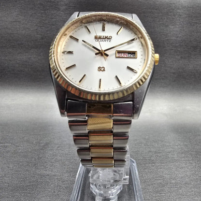 Seiko President Watch Men 35mm Silver Dial Two Tone Daydate 5H23-8029 New Batt5