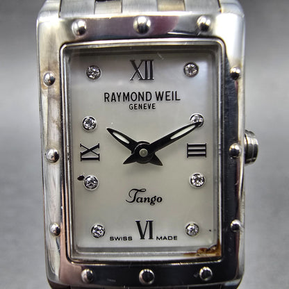 Raymond Weil Tango Watch 19mm MOP Dial Silver Tone Rectangle 5971 New Battery FG1
