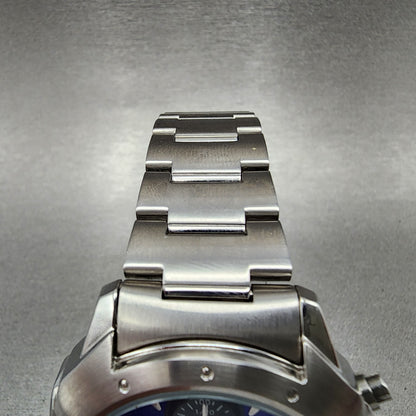 Seiko Chronograph Watch Men 39mm Blue Dial Silver Tone Date 7t92-0cl0 New Batt
