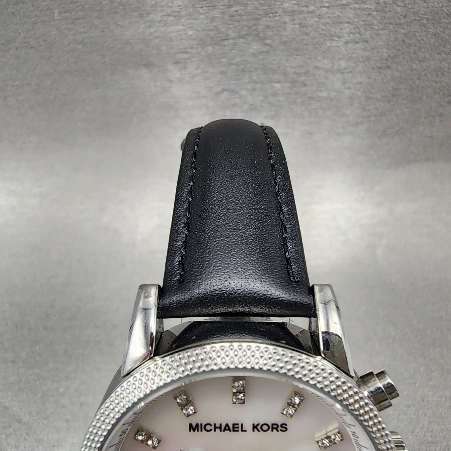 Michael kors Chronograph Watch Women 32mm MOP Dial Steel Date MK5049 New Batt4