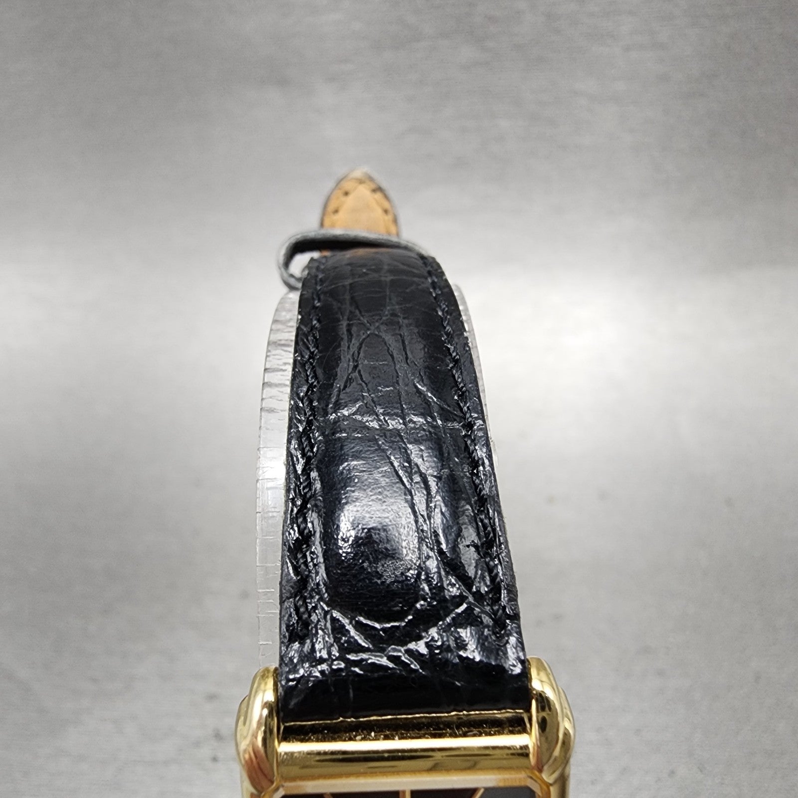 Seiko Tank Watch Women 19mm Black Dial Gold Tone Rectangle 4N005101 New Battery4