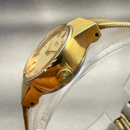 Seiko Watch Women 19mm Champagne Dial Gold Tone Round 16-0129 New Battery VTG2