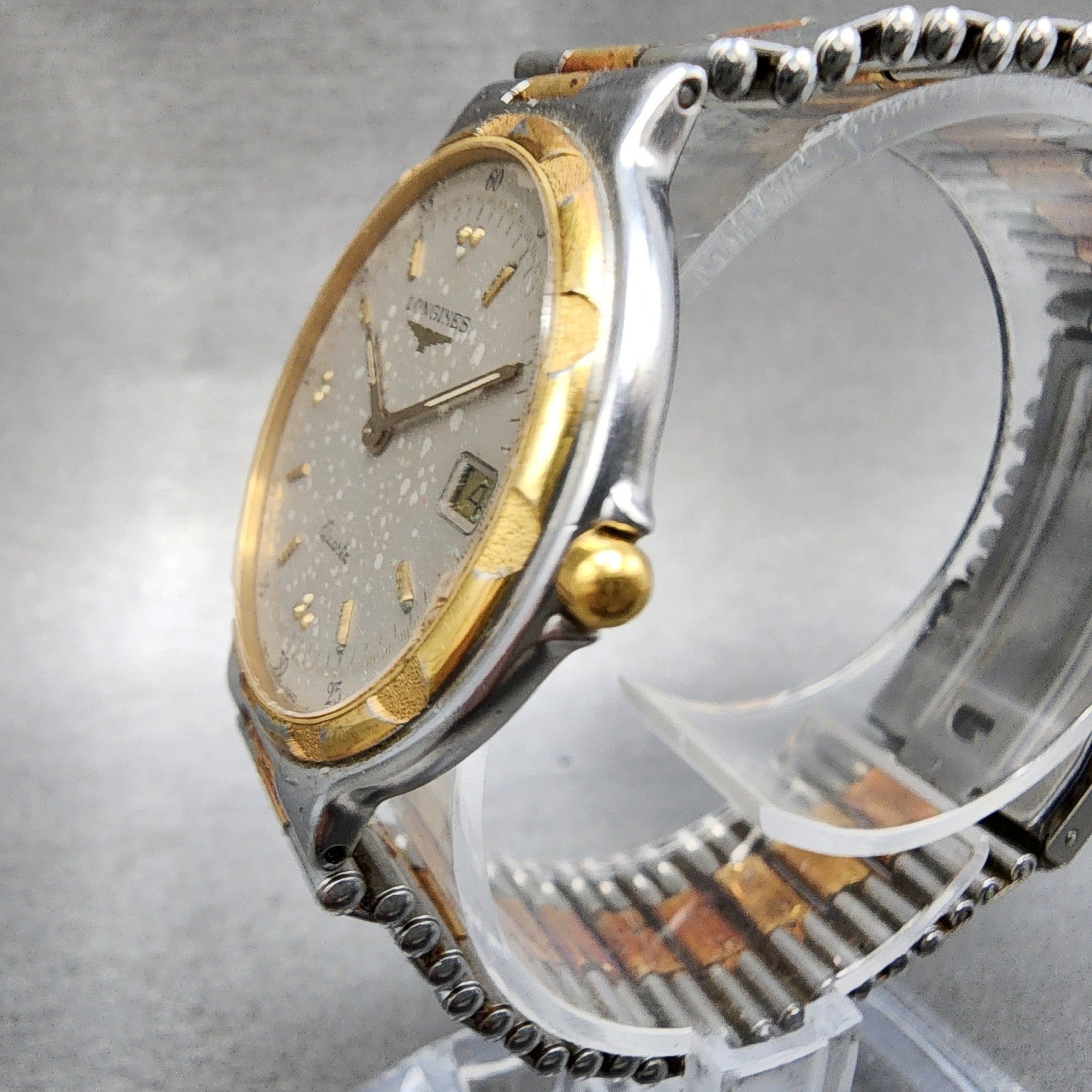 Longines Conquest Watch Men 32mm Silver Dial Two Tone Date Round New Battery2