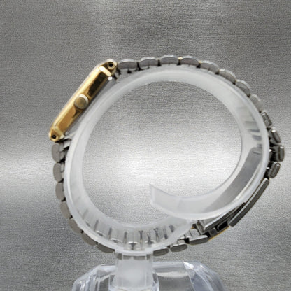Pulsar Tank Watch Women 17mm Champagne Dial Gold Tone Rectangle New Battery6