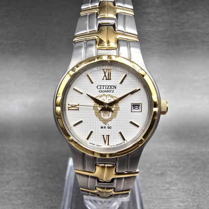 Citizen Watch Women 25mm White Dial Two Tone Date Round 1012 New Battery0