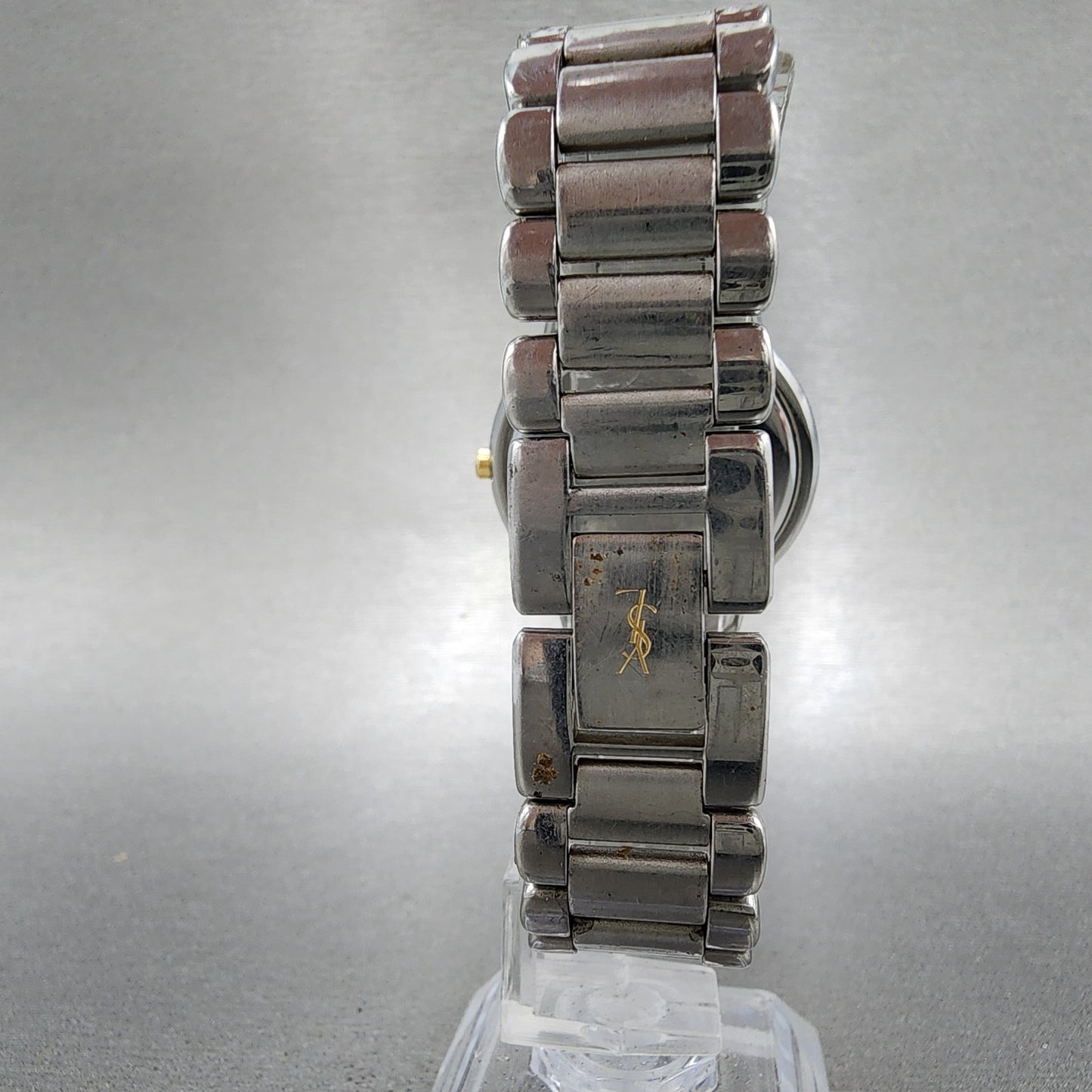 Yves Saint Laurent Watch Women 32mm Champagne Dial Two Tone Round new Battery7