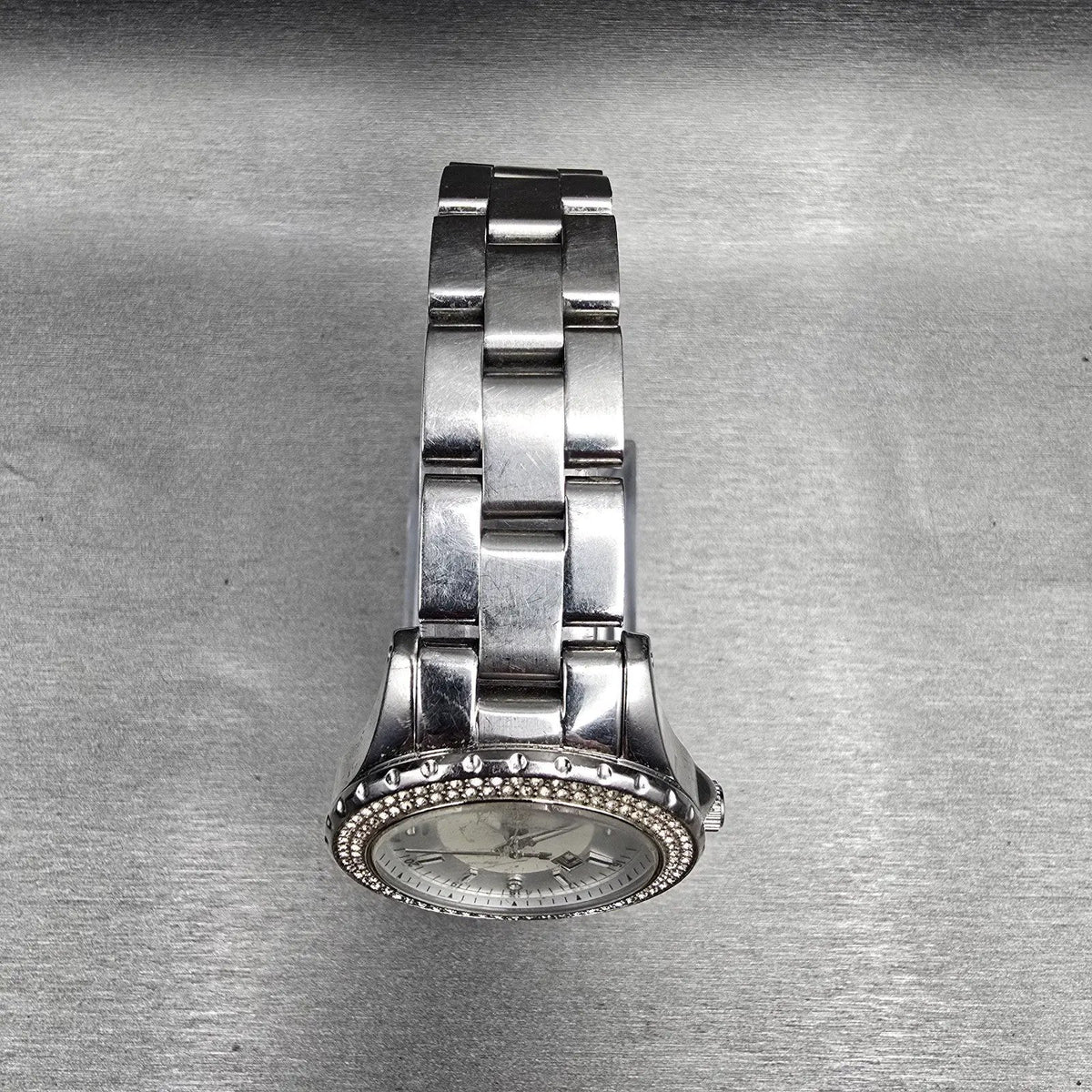 Michael Kors Madison Watch Women 33mm MOP Dial Silver Tone Date MK-5401 New Batt4