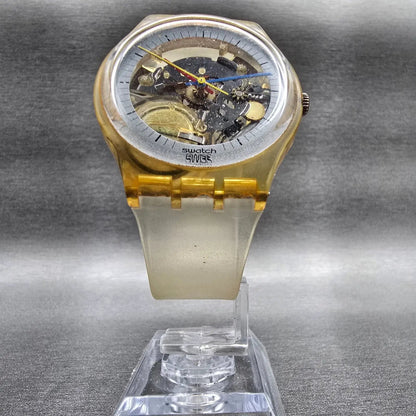 Swatch Jelly Fish Watch Men 34mm Skeleton Dial Clear Case GK100 New Battery5