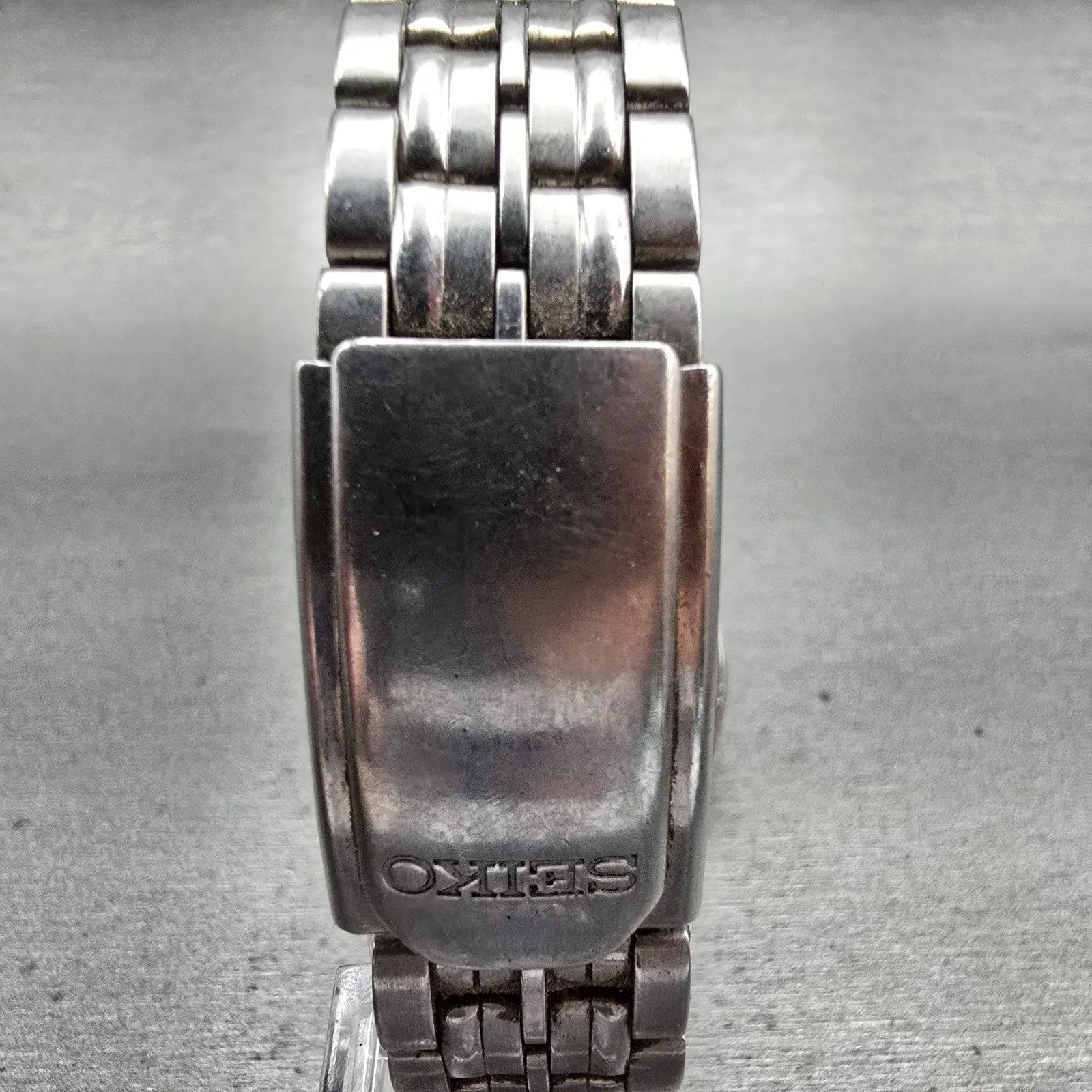 Seiko Watch Men 35mm Black Dial Silver Tone Daydate Round 7N43-8329 New BatteryP7